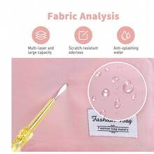 1 Stück Multifunktionale Tasche mit Mehreren Taschen, Einfarbig, mit Verstellbarem Schultergurt und Reißverschluss Hinten, Für Damen Gepäcktasche, passend für Urlaub, Reisen, Sport, rosa Tasche für Schule, Schul-Zubehör, Schulsachen - Schwarz - Übersicht 6