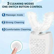 Ultrasonic U-Shaped Toothbrush, Teeth Whitening, Adult Electric Toothbrush - 360° Oral Cleaning, Hands-Free, Gum Protection - Wireless Charging And LED Light 400mAh - Multicolor - View 5