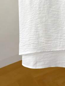 Women's New White V-Neck Sleeveless Double Layer Back Twist Tank Top, Fashion Casual Simple Elegant Basic Style Commuting Vacation Party Beach Going Out Pullover Top, Spring And Summer - White - View 4