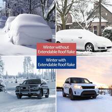 COSTWAY Extendable Lightweight Aluminum Snow Removal Tool Snow Shovel Roof Rake, Blue - A - View 8