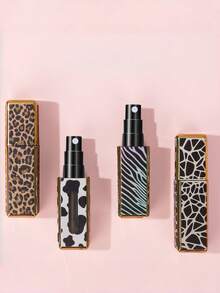 1pc Reusable 5ml Leopard Print Square Perfume Travel Bottle With Textured Refillable Bottom, Portable Square Leopard Print 5ml Perfume Decanting Bottle For Direct Refilling - Multicolor - View 12