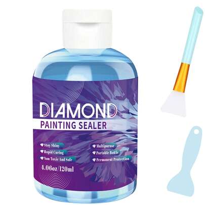 120ML Diamond Painting Sealer Kits With 3 Pcs Brushes,Diamond Art Sealer Puzzle Glue Diamond Painting Accessories And Tools For Adults (4OZ)