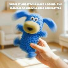 会发出吱吱声的毛绒狗狗玩具，适合投掷和接球游戏以及主人之间的互动游戏 - 彩色 - 查看 3