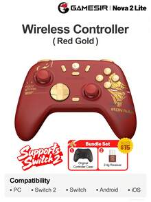 GameSir Nova 2 Lite PC Gaming Controller, Compatible With Windows PC, IOS And Android Devices, Features Hall Effect Joysticks, Dual-Stage Hall Effect Analog Triggers, Mechanical D-Pad, Mechanical Shoulder Buttons, 1000Hz Polling Rate, Two Rear Buttons, Available In White, Grey And Champion Edition - Nova 2 Lite - View 16