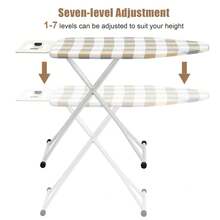 Extra Wide Ironing Board | Height Adjustable Foldable Iron Board With Silicone Iron Rest, Lightweight Non-Slip Large Table Top - Yellow-green - View 5