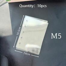 1套A6 A7 M5透明活页夹内页，印章簿，贴纸背衬，透明贴纸簿，贴纸垫，文化邮票页，邮票册补充页，3D贴纸簿贴纸板，贴纸簿，用于制作贴纸簿，书籍封面，办公用品 - 無色 - 查看 5