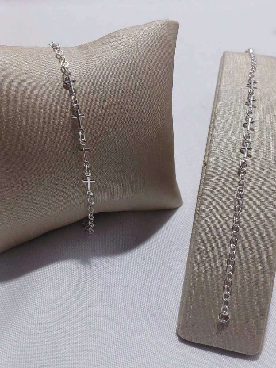 Cross Bracelet (925 Sterling Silver) - 銀色 - 查看 1