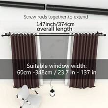 0.748 - 0.63 英寸黑色双杆窗帘杆套装,长度 60 - 147 英寸,适用于 23.7 - 137 英寸的窗户,经典双小球形杆头,适用于卧室、客厅、农舍等场所的薄纱和遮光窗帘。 - 黑色 - 查看 15