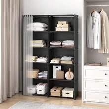 Multi-Tier Storage Organizer Rack - Easy To Assemble, Dust-Proof For Books, Clothes, Shoes Etc. - Suitable For Home, Office, Classroom, Rental And Dorm - Multicolor - View 4