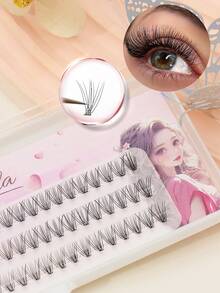 10D 10-12MM Pestañas con rizo D, estilo personalizado natural y suave, ligero, extensión de pestañas en abanico premontado, extensión de pestañas personalizadas 3D rusas, racimo de pestañas 10D, herramienta de maquillaje, mayorista de pestañas - D - Ver 5