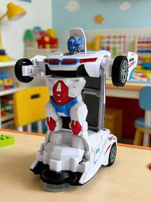 3+ Years Old Boys' Toys, 2-In-1 Transforming Car To Robot, Cool Lighting Effects, Auto-Turning When Encountering Obstacles, Battery Powered Transforming Car And Toy Vehicle, Perfect Birthday Gift - Multicolor - View 12