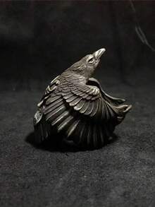 Men's Silver Eagle Ring, Vintage Antique Finish, Thai Silver, Powerful, Adjustable,  Recommended For Cross-Border Purchase - 彩色 - 查看 6