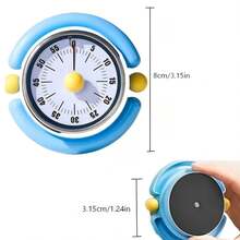 Colorful 60-Minute Mechanical Timer With Magnetic Base & No Battery Operation - Retro Analog Hourly Countdown Clock Suitable For Kitchen, Office Desk, Productivity, Gift For, Or Meetings - Plastic - Multicolor - View 2