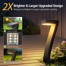 LiHangStar 4pcs Solar Lights Outdoor, Upgraded Bright 7-LED Solar Pathway Lights, Solar Spotlights For Outdoor, Solar Garden Lights For Yard, Driveway, Walkway, Landscape Decor - Solar-powered 7-shaped Lamp - View 8