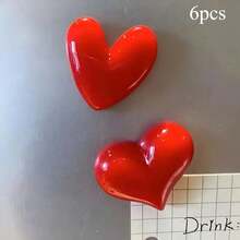 2pcs Modern Heart-Shaped Refrigerator Magnets, Cute Decorative Stickers For Kitchen, Office, Whiteboard, Storage Cabinet, Dishwasher, Home Decor, Mother's Day Gift - Red - View 9