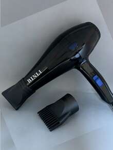 1pc Nylon Shockproof Housing Hair Dryer With 2 Nozzles, High Airflow One-Button Control High Power Blow Dryer, Random Nozzle Style, UK Plug - UK Plug(220-240V) - View 8