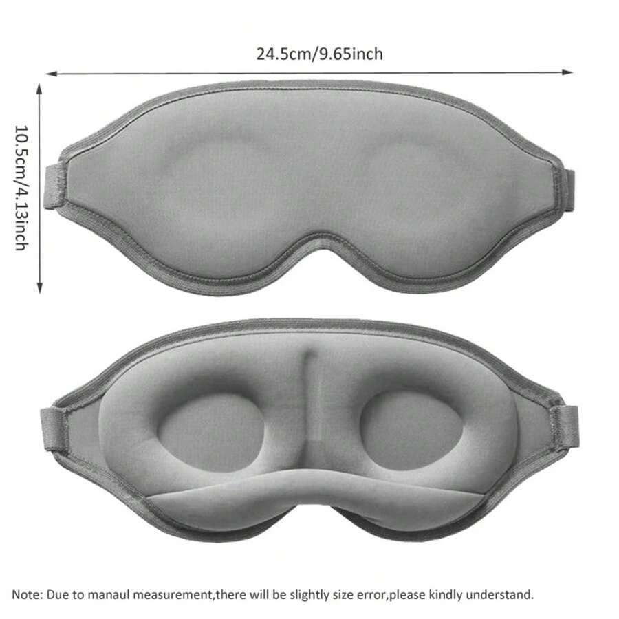 3D Eye Mask For Sleeping And Shading,Sponge Sleep Eye Cover With Nose Pad,Women Men Eye Patch,Eyepatch Blindfold For Travel Nap D59I - 灰色 - 查看 1