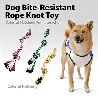 Large Dog Anti-Bite Tug Rope, Retriever Breed Tug Of War Toy, Dual-Strand Braided Chew Toy, Dental Cleaning + Separation Anxiety Relief