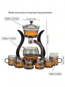 1 Set Modern Creative Automatic Tea Maker, Simple Lazy Person Magnetic Attraction Tea Pot, Transparent Black Magnetic Palace Lantern Kung Fu Tea Set - Multicolor - View 3