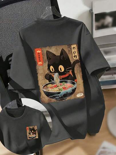 男童休闲印花圆领短袖T恤，夏季上衣