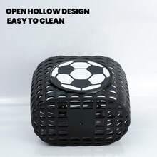 自行车前篮，足球贴纸塑料扎带固定，轻便 - 黑色 - 查看 3