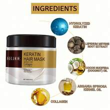 角蛋白滋养发膜 - 改善受损发质，滋润和滋养，增加头发弹性 - 适合男士和女士 - 成人使用 - 护发产品 - 白色 - 查看 5