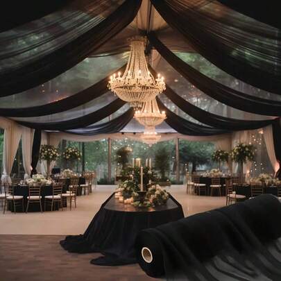 1 قطعة، قوس زفاف كبير الحجم 10/16/20 متر، شبكة معلقة بألوان متنوعة، قماش شيفون شفاف معلق لقوس الزفاف، مستخدم كخلفية للحفلات، قوس خارجي، مراسم الكنيسة، خلفية المسرح، حفل عيد الحب الرومانسي، فستان السهرة