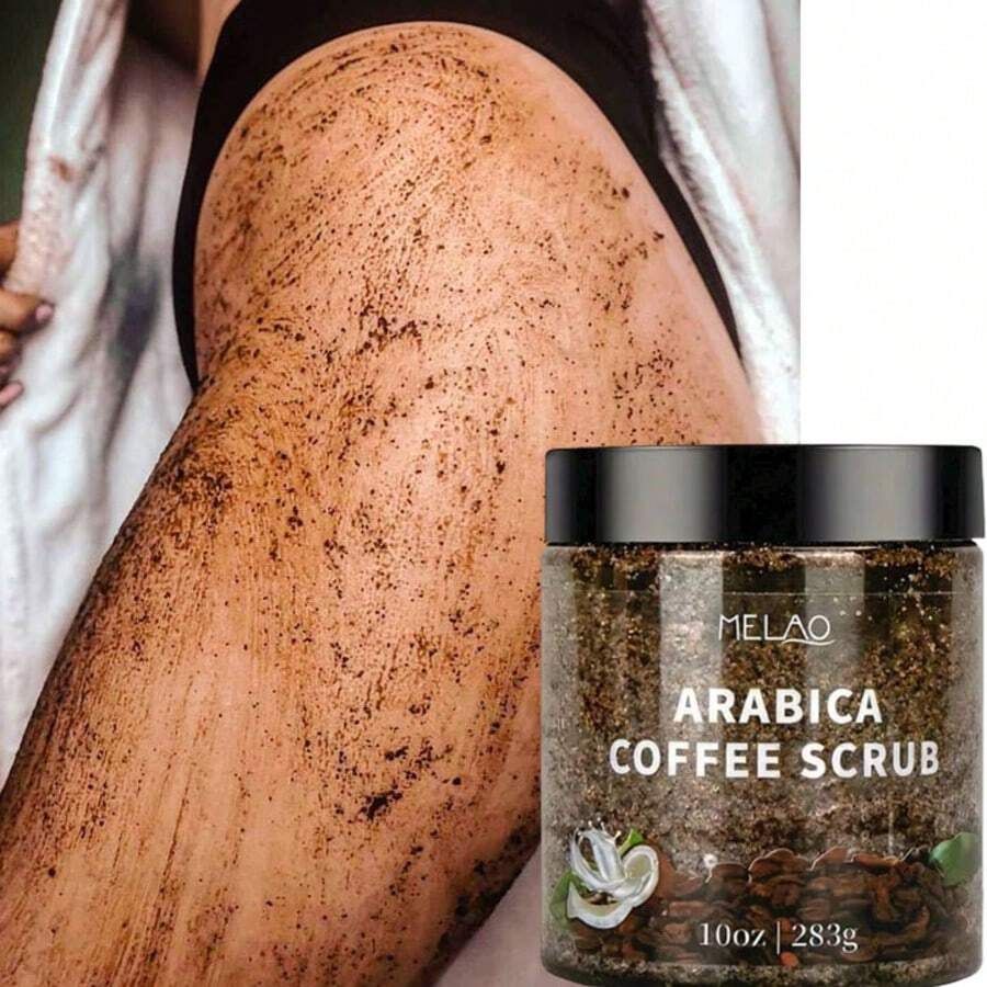 MELAO Arabica Coffee Body Scrub - Infused With Natural Coffee Grounds, Gently Exfoliates And Moisturizes Skin For Smooth, Radiant Complexion - Effectively Improves Cellulite And Stretch Marks, 10oz/283g Jar - Brown - View 1
