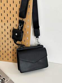 Men's Shoulder Bag - High-End Dark Minimalist Square Bag, 2-In-1 Combination Bag, Men's Versatile Envelope Box Crossbody Bag - Multicolor - View 6