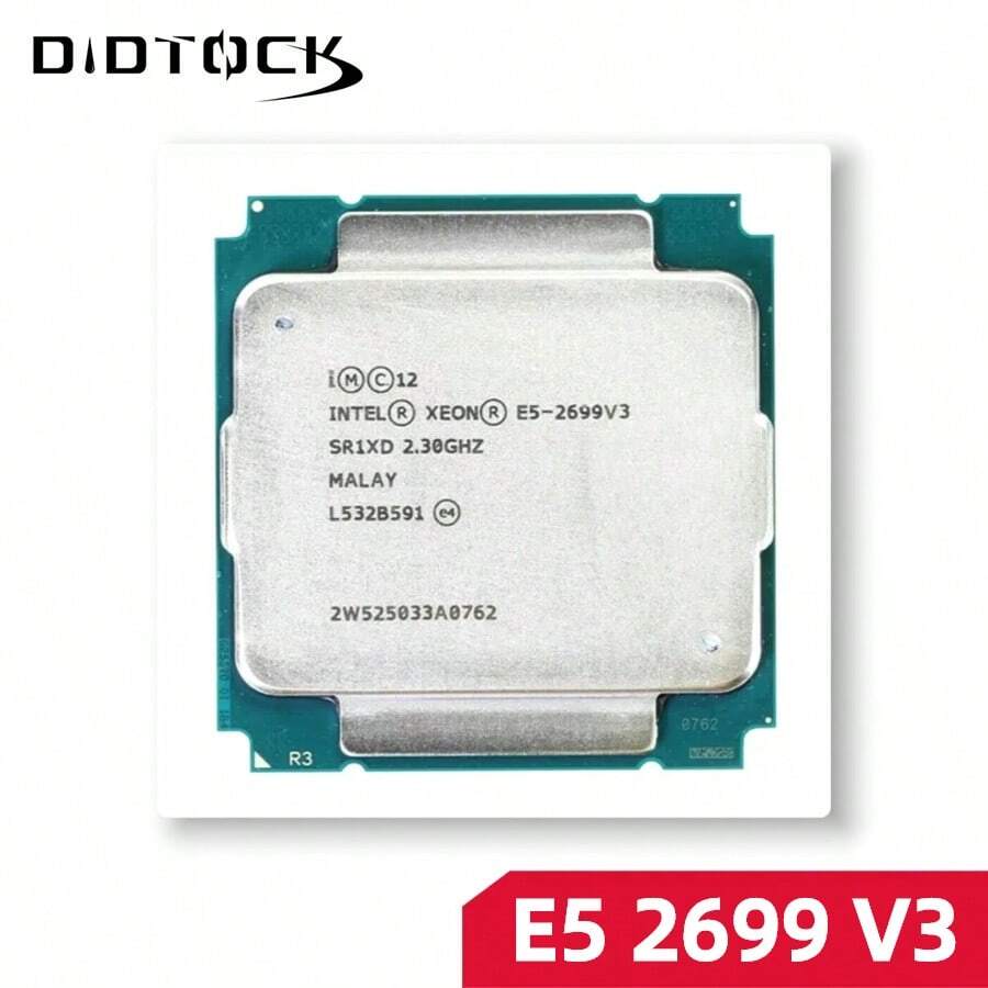 intel 英特尔至强 E5 2699 V3 2699V3 CPU 2.3GHz 18 核 145W LGA 2011-3 处理器 无风扇 无原包装盒 - 黑與白 - 查看 1