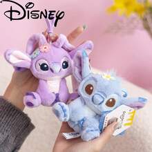 Disney Móc khóa hình Stitch nhồi bông chính hãng , mặt dây chuyền hình thiên thần màu tím, đồ trang trí ba lô cho trẻ em, quà tặng sinh nhật, lễ hội cho trẻ em. - Nhiều màu - Xem 4