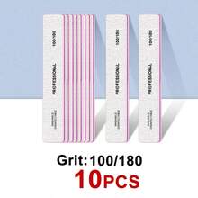 10支/15支/25支装矩形专业指甲锉，包含80/80目、100/180目指甲锉 - 灰色 - 查看 17
