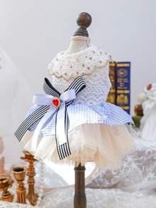 PETCIRCLE 1件宠物服装，猫狗服装，小型犬幼犬贵宾犬泰迪休闲时尚可爱浪漫连衣裙系列，童话薄纱裙 - 彩色 - 查看 6