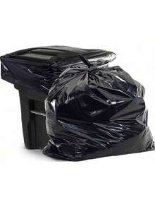 55-60 Gallon Black Heavy Duty Trash Bags, 51" X 55", For Construction, Industrial, Outdoor, And Commercial Use(5PCS) - 黑色 - 查看 10