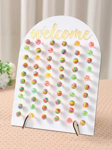 一套 26*35cm 白色木质棒棒糖展示架，可重复使用糖果/甜点架，生日派对装饰，家用甜甜圈展示架，派对食品摆放架，棒棒糖架，派对糖果蛋糕架，新娘送礼会装饰，婚礼派对餐桌装饰，朋友聚会厨房烹饪架，家居装饰 - 白色 - 查看 6