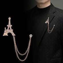 1 chiếc ghim cài áo hình tháp Eiffel đính đá lấp lánh, dây chuyền kim loại hai lớp, thích hợp cho nam và nữ, phù hợp cho tiệc chiêu đãi, đám cưới, lễ tốt nghiệp, các dịp trang trọng, quà sinh nhật, quà tặng ngày lễ cho mẹ, cha, quà tốt nghiệp và quà cho giáo viên. - Nhiều màu - Xem 10