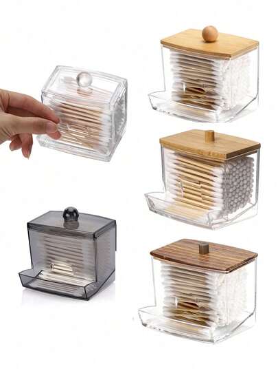 10oz Cotton Swab Box, Large Bathroom Organizer And Decorative Box - Cotton Swab And Cotton Ball Storage Container, Medicine Bottle, Cotton Swabs, Dental Floss Box