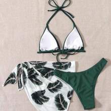 High-Cut Bikini With Padded Cups, Bra And Panty Set, Various Colors. - Army Green - View 2