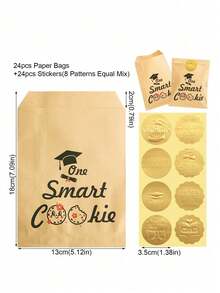 24 túi giấy Kraft tốt nghiệp năm 2025 kèm sticker, túi quà tặng, đồ trang trí tiệc tốt nghiệp. - Nhiều màu - Xem 2