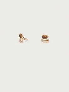 Altistry 1pc Natural Tiger Eye Stone Decorated Metal Chunky Ring, For Women - Multicolor - View 5