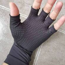 Compression Cycling Gloves, Road/Mountain Bike Gear, Half Finger Gloves For Men & Women, Anti-Slip Breathable, Prevent Calluses, Summer Breathable Anti-Slip - Black - View 3