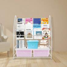 SENDERPICK Large BookcaseLarge Capacity Books Toys Organizer Modern Bookshelf - 白色 - 查看 6