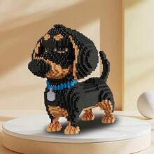 3700 piezas Juego de bloques de construcción, Perro salchicha lindo, Perro mascota, Regalo de vacaciones, Decoración de habitación para Navidad, Halloween - Multicolor - Ver 7