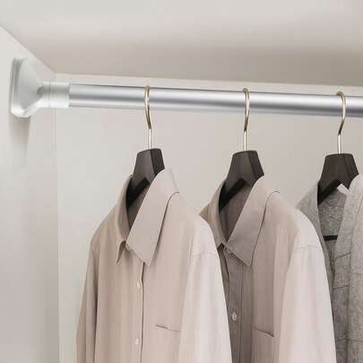 Closet Rods For Hanging Clothes, 10-31 Inches&10-62inches Stepless Adjustable Metal Closet Rod, Inches Heavy Duty Clothes Hanging Rod For Closet Wardrobes Laundry RV, White