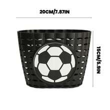 自行车前篮，足球贴纸塑料扎带固定，轻便 - 黑色 - 查看 6