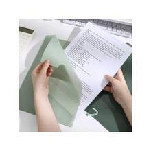 4pcs L-Shaped File Folders In Blue/Green/Purple Gradient Design, PP Material, Suitable For School, Office And Home - Green-4PCS - View 4