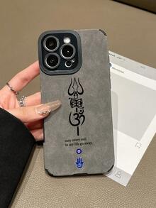 Custodia per telefono con motivo di protezione spirituale, cover protettiva morbida in TPU  grigio, design di protezione della lente da 1 dollaro, stampata con simbolo Om, mano di Fatima e motivo dell'occhio del male, abbinata a "Che tutto il male sia lontano dalla mia vita", compatibile con iPhone - Grigio - Visualizzare 1