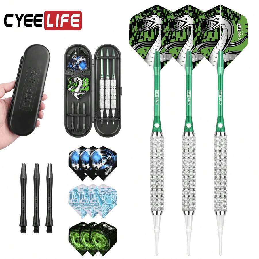 Soft Tip Electronic Dart Board Set - Indoor Dart Game Set Suitable For Family And Practice - Green - View 1