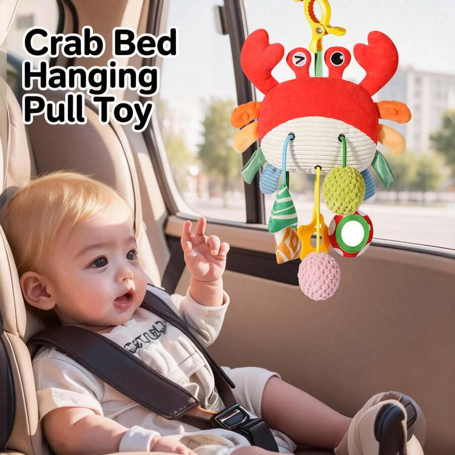 Đồ chơi treo nôi hình cua bò kéo theo cho bé – Thú nhồi bông mềm mại treo trên xe đẩy, giúp phát triển giác quan cho trẻ sơ sinh khi đi du lịch, hoạt động trên ghế ô tô, quà Giáng sinh cho bé trai và bé gái