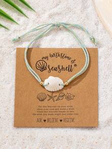 1 Pc Boho Chic Style Cowrie Shell Anklet For Women, Beachy Foot Jewelry, Vocation Style Bohemian Surfing Anklets Set - Multicolor - View 11